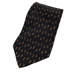 KETCH Black Gold Rectangle Tie Necktie Traditional Men's 56 X 3.75